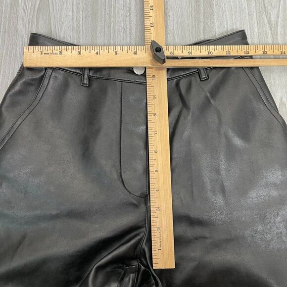 Aritzia Wilfred Free Modern Cargo Vegan Leather High Rise Button Fly Pant 0 - Picture 10 of 12